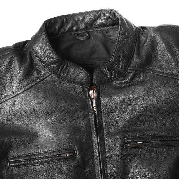 Men's Cowhide Premium Leather Scooter Jacket with Conceal Carry - Picture 6 of 8
